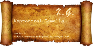 Kapronczai Gemella névjegykártya